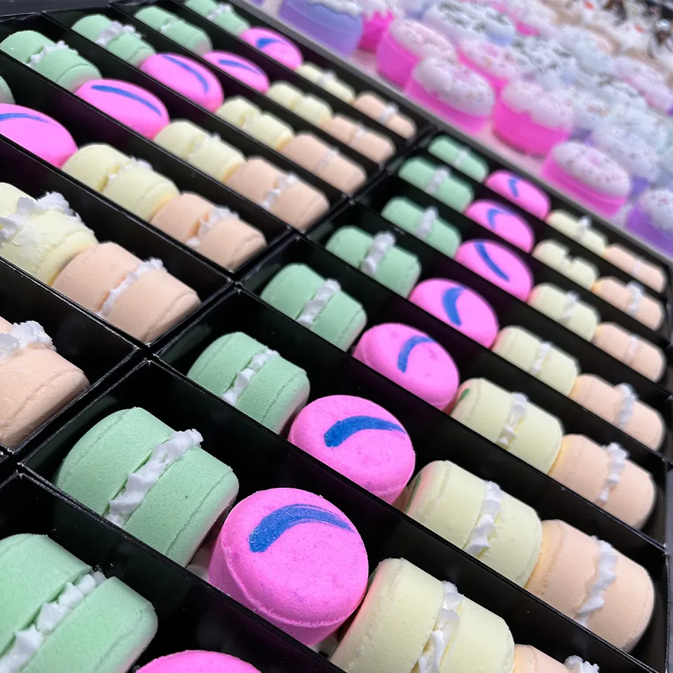 Marca própria da bomba de banho Macaron